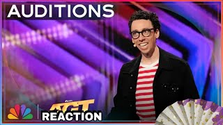 Jonathan Burns Delivers Hilariously Cheesy Magic  Auditions  AGT 2024 Reaction [upl. by Vevine]