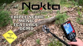 NOKTA TRIPLE SCORE TESTING DEMO  MENU amp FEATURES amp FEEDBACK [upl. by Ielak462]