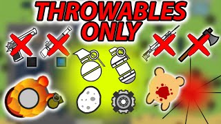 ONLY THROWABLES CHALLENGE in POTATO MODE🥔  1 win  Survivio [upl. by Hplodnar]