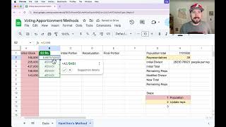 Hamiltons Method of Apportionment with Google Sheets [upl. by Lleihsad944]