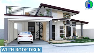 Small House Design with roof deck  Modern House Design [upl. by Ahsinra]