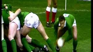 Jim Staples try vs Wales Rugby 1991 [upl. by Inalaehak]