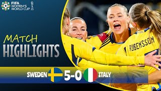 Sverige vs Italien 50  Mål och Höjdpunkter  VM Fotboll Damer 2023 [upl. by Ilrac199]