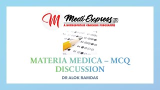 100 MCQs  MATERIA MEDICA  MEDI EXPRESS ONLINE LIVE CLASSES  AIAPGET  UPSC  HOMOEOPATHY [upl. by Ina533]