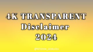 4k Transparent Disclaimer 2024  Pronunciation Guide In English [upl. by Asseralc11]