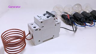 Generator for Home Electricity 220v Light Bulb Copper Coil [upl. by Ordnasil164]