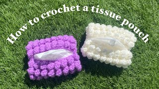 【かぎ針編み】ポケットテッシュケースの作り方💛How to crochet [upl. by Mokas]