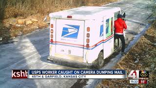 USPS worker caught dumping mail in KC city says [upl. by Labotsirc]