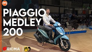 Piaggio Medley 200 2025  Lo scooter a ruote alte si aggiorna Live da EICMA 2024 [upl. by Atnohs178]