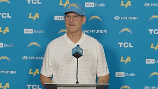 Jim Harbaugh On Win vs Panthers amp Steelers Prep  LA Chargers [upl. by Dukey205]