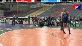 Last Chance Qual 96 KG Caylor Williams YES Wrestling vs Lee Wildes USOEC [upl. by Ulrike]