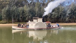 PS Adelaide on the Murray River at Echuca After along layup this is the PS Adelaide first cruise [upl. by Lombardo]