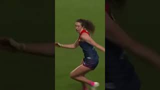 Pisano hits the RUNNING CHECKSIDE 📐🫠 Classy AFLW finish aflw melbournedemons footy [upl. by Ilene705]