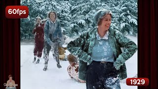 A Day in the Snow c 1928 Footage Restored to Life [upl. by Heurlin]