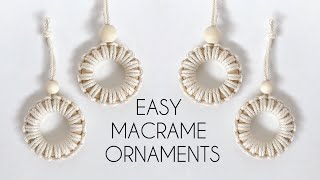 DIY EASY MACRAME CHRISTMAS ORNAMENTS  MACRAME FOR BEGINNERS  MACRAME WREATH  STEP BY STEP [upl. by Trudie205]