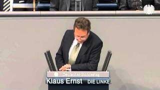 Klaus Ernst DIE LINKE Mindestlohn als Schutz gegen sittenwidrige Niedriglöhne und Altersarmut [upl. by Adnouqal]