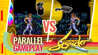 Strider ⚔️ Arcade VS Sega Genesis  Mega Drive ⚔️ Parallel Gameplay [upl. by Atinrahc]