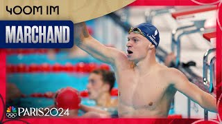 Frances Leon Marchand BRINGS THE HOUSE DOWN with dominant 400m IM gold  Paris Olympics [upl. by Sandra]