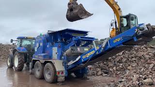 Herbst HAC900 Crusher New Holland T6050 JCB JS145 [upl. by Ahsemaj]