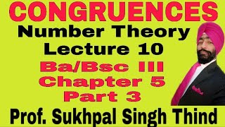 CONGRUENCES in Number Theory Part 3 Lecture 10thHow to find remainder by using congruence [upl. by Elwaine]