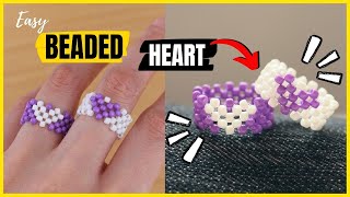 DIY ❤️ANILLO de CORAZÓN ❤️ con MOSTACILLAS CHAQUIRAS  Anillos San Valentín Aesthetic ✨ [upl. by Lledyl]