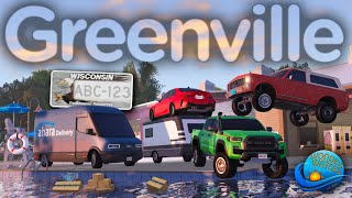 TOWABLE TRAILERS INTERACTIVE SAHARA DELIVERY JOB 32 NEW CARS amp MORE Roblox Greenville UPDATE [upl. by Yecnahc]