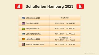 Schulferien Hamburg 2023 [upl. by Ahsina206]