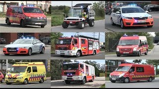 Compilation Belgian Fire Dept Police and Ambulances in emergency during open days [upl. by Harrat]