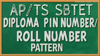 APTS SBTET Diploma PIN Number Pattern PERMANENT IDENTIFICATION NUMBERS PIN for 1st Year DIPLOMA [upl. by Ulric249]