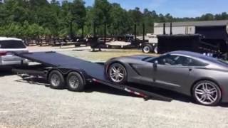 Using A Kaufman full tilt car hauler to Load A 2016 Corvette [upl. by Matthus]