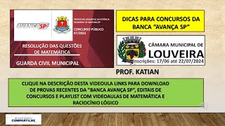 AVANÇA SPProva Guarda Civil de UbatubaSPRevisão para o concurso da Câmara Municipal de Louveira [upl. by Sunshine351]