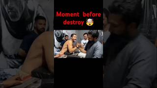 ⚡Moment🔚 before destroy 🤯 Armwrestling workout 🔥 power vs overconfident 💥armgame motivationmemes🤯 [upl. by Syramad]