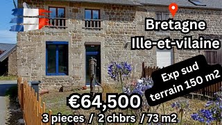 ENG SUB Bretagne IlleetVilaine  € 64500  Maison 3 pieces 2 Chambres 73 m2 terrain 150 m2 [upl. by Annabal]