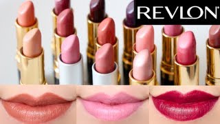 Revlon Super Lustrous Lipstick 14 Colors Swatches on lips [upl. by Eiblehs]