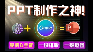 【免费amp全能PPT之神】Canva ！一键生成PPT，一键排版、配色、抠图，海量精美图库任你挑选！ [upl. by Aerdnac344]