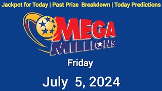 Tonight Mega Millions Jackpot Friday July 5 2024 [upl. by Rehpotirhc370]