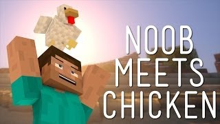 Noob Meets Chicken Minecraft Machinima [upl. by Ettenad417]