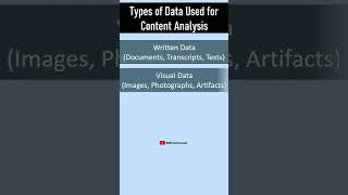 Types of Data Used for Content Analysis contentanalysis [upl. by Atselec]