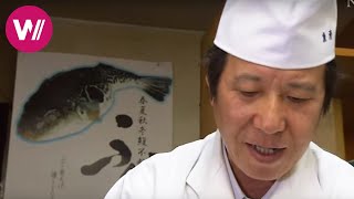 Fugu  how to prepare the deadly pufferfish as shown by quotUoseiquot chef Rikizo Okamoto  Tokyo [upl. by Aillicec]