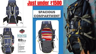 Full Review of Hyper Adam 80L Rucksack Best Travelling backpack under ₹1500 [upl. by Sax]