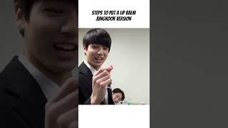 Steps to put a Nivea lipbalm Jungkook Version 🤣🤣 bts jungkook funny bangtancutie23 cute [upl. by Stiegler]