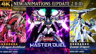 NEW MASTER DUEL ANIMATIONS Update 200  Dragon Archfiend Quasar Dragon Crimson Dragon AA ZEUS [upl. by Johnathon]