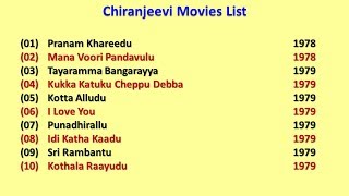 Chiranjeevi Movies List [upl. by Cati]