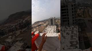 Moneyheist parkour running pov 😂rooftop parkourfreerun parkourlifeshortslife [upl. by Annaej]