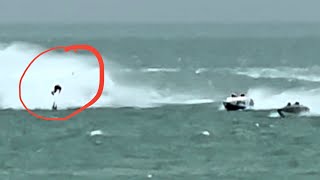 Race Boat Drivers Ejected In Crash At 2023 Inaugural 7 Mile Offshore Grand Prix In Marathon FL [upl. by Enelehs124]