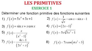 Les primitives dune fonction 2 bac exercice 1 [upl. by Thacher]