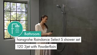 hansgrohe Raindance Select S shower set 120 3jet with PowderRain [upl. by Ellenrahs]