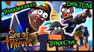 CAPTAIN DAN amp THE FAT LADS Sea Of Thieves w DanTDM amp Thinknoodles Funny Moments [upl. by Acinat]