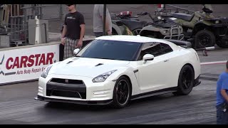 2014 Nissan GTR vs Yamaha R6 Drag Race [upl. by Alliber]