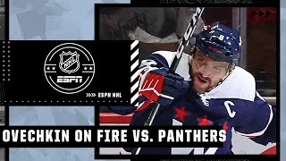 Alex Ovechkin NETS HAT TRICK vs Florida Panthers 🏒🧢  NHL on ESPN [upl. by Litnahc]